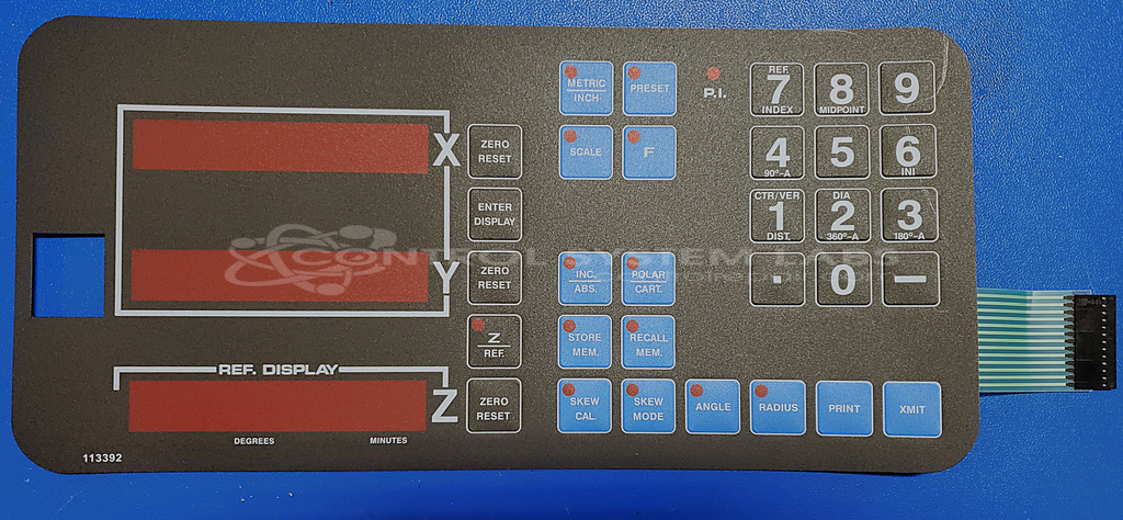 Micro-Vu Q16 Control Front Panel Overlay with Keypad