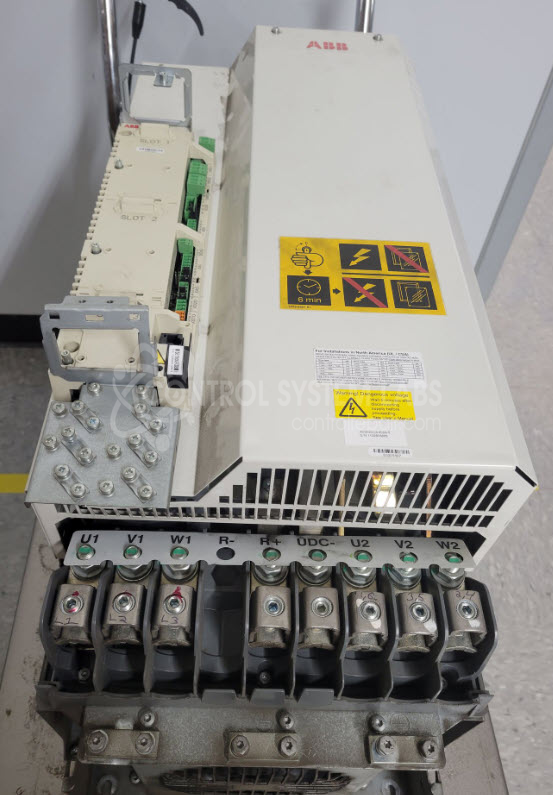 VFD AC Drive 3-380~500 VAC 198 A 47-63 Hz In, 3-380~500 VAC 202 A 0-500 Hz Out 150 HP 110 kW, less control interfaces.