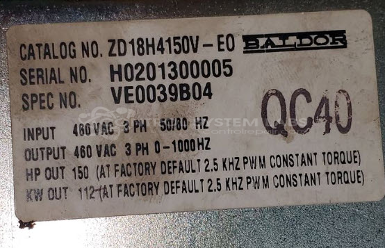 150HP 460V AC Flux Vector Motor Control